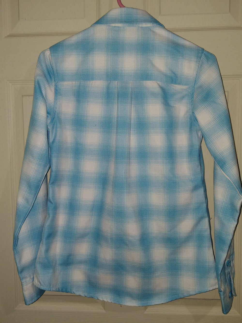 DIXXON Blue and White Plaid Snap-Front Button Down Shirt - Picture 4 of 4